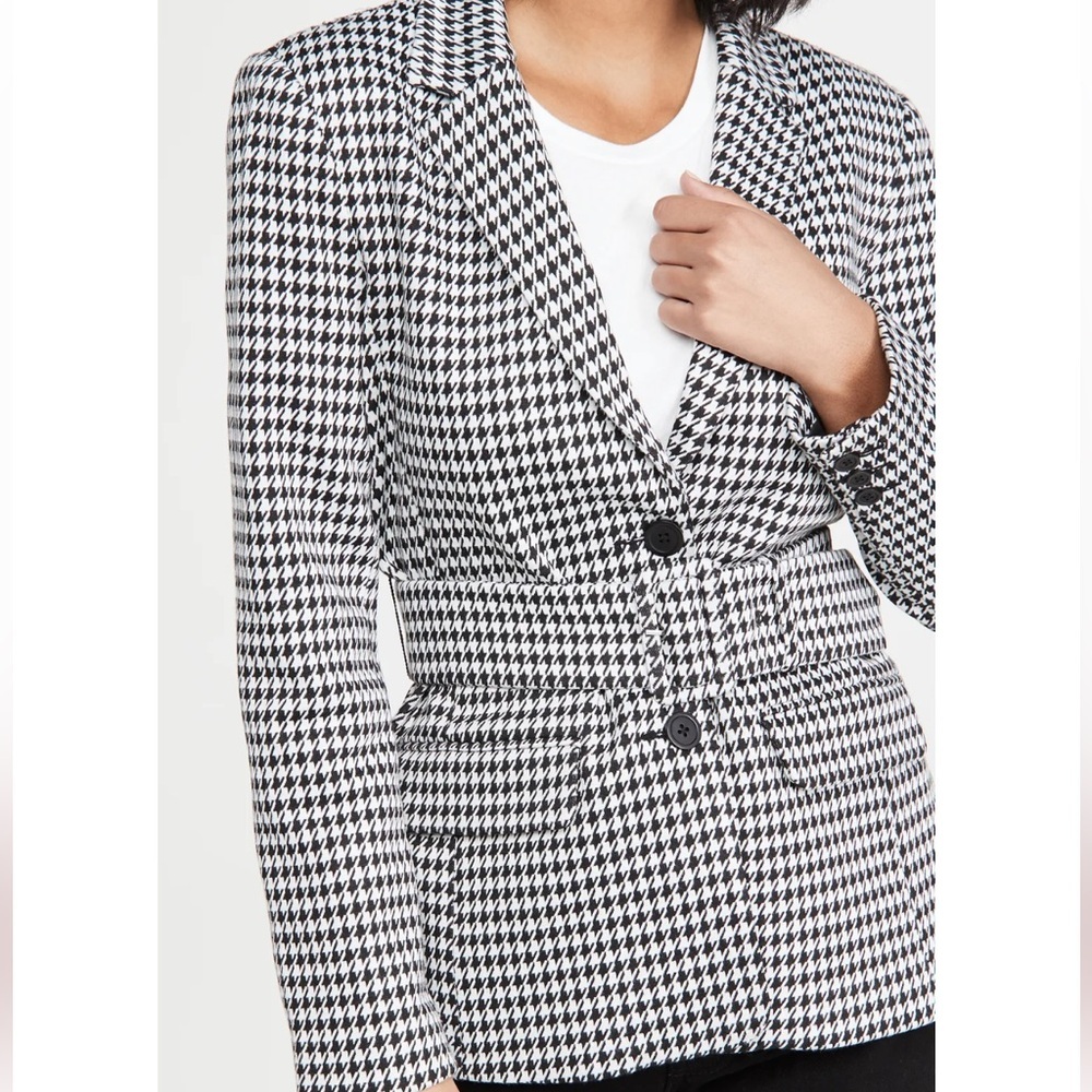 BB Dakota Houndstooth 2 Button Belted Blazer Size Large